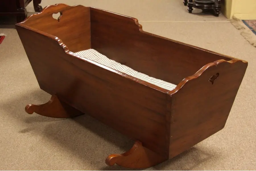 Photo of Country Pine Victorian Antique Baby Cradle