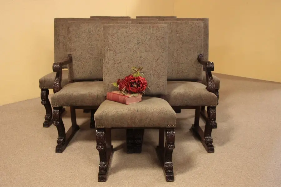 Photo of Set of 8 Renaissance Carved Dining Chairs