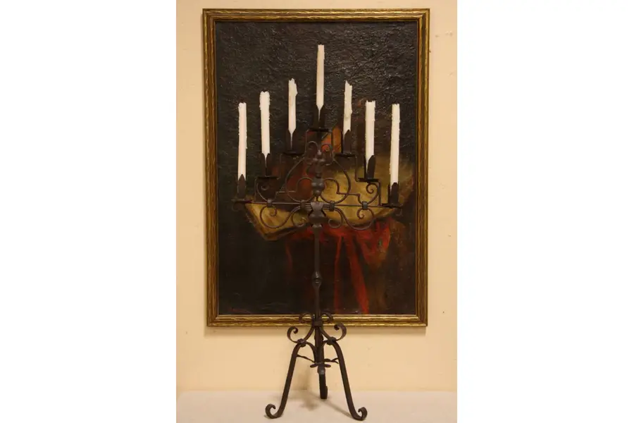 Photo of Wrought Iron Antique 7 Candle Candelabra