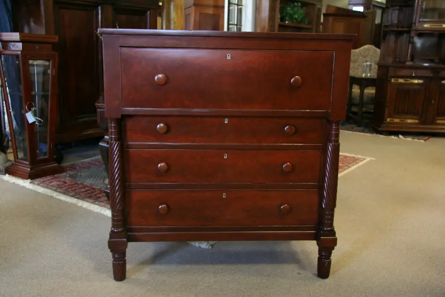 Photo of Empire 1820's New England Cherry Chest or Dresser