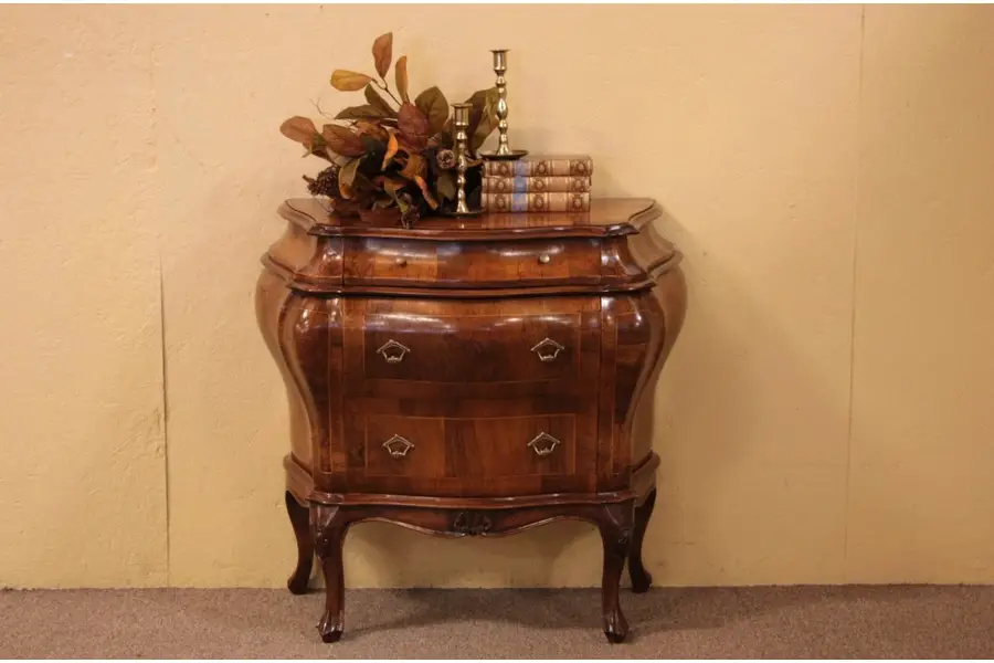 Photo of Tuscan Italian Burl Bombe Commode or Chest