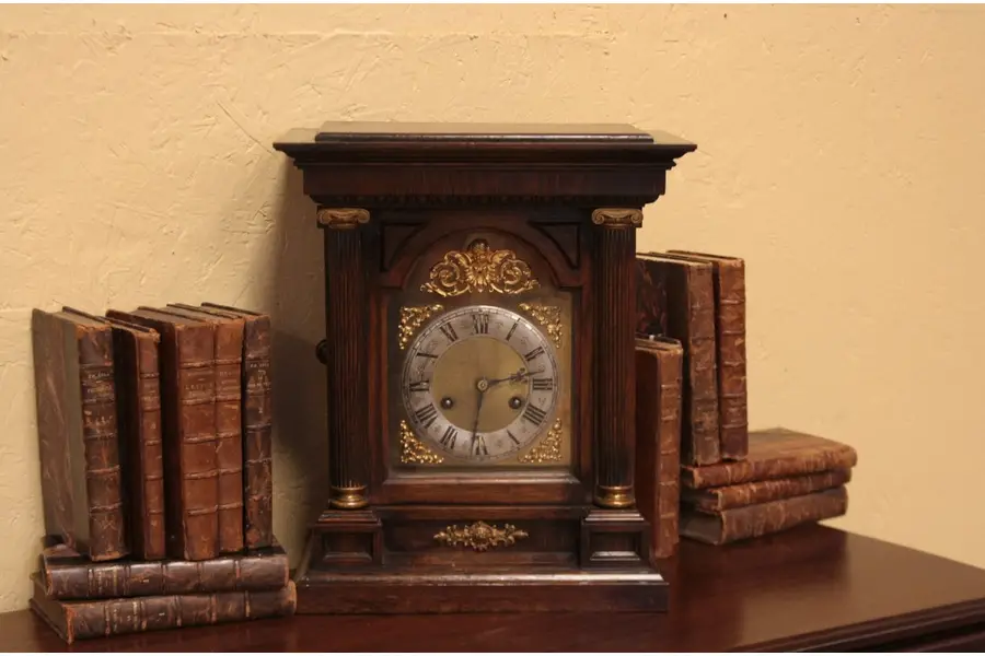 Photo of Victorian Oak Junghans Antique Pillar Clock