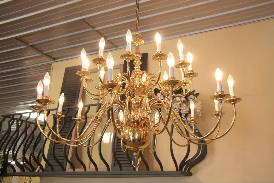 Photo of Brass Georgian 24 Candle Chandelier