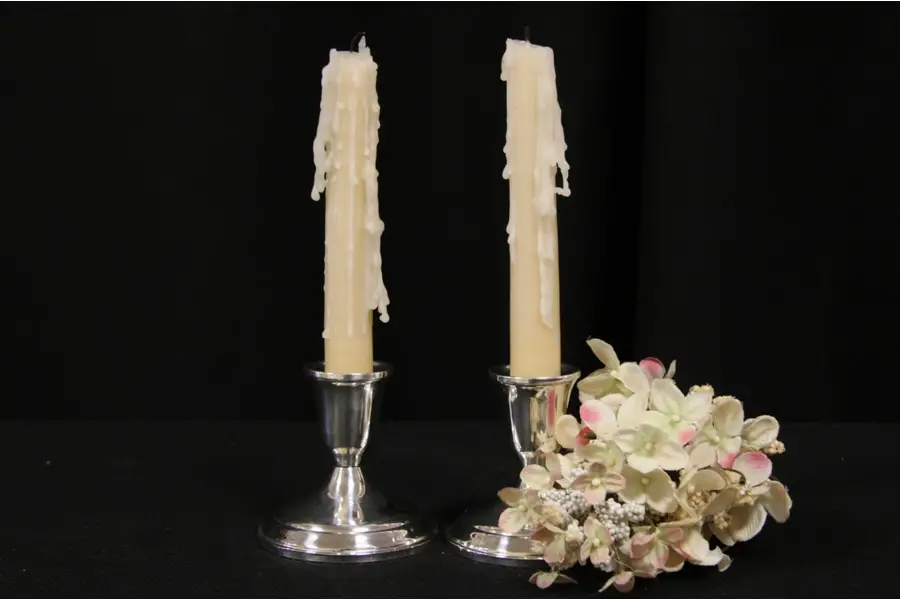 Photo of Pair Towle Weighted Sterling Silver Candlesticks