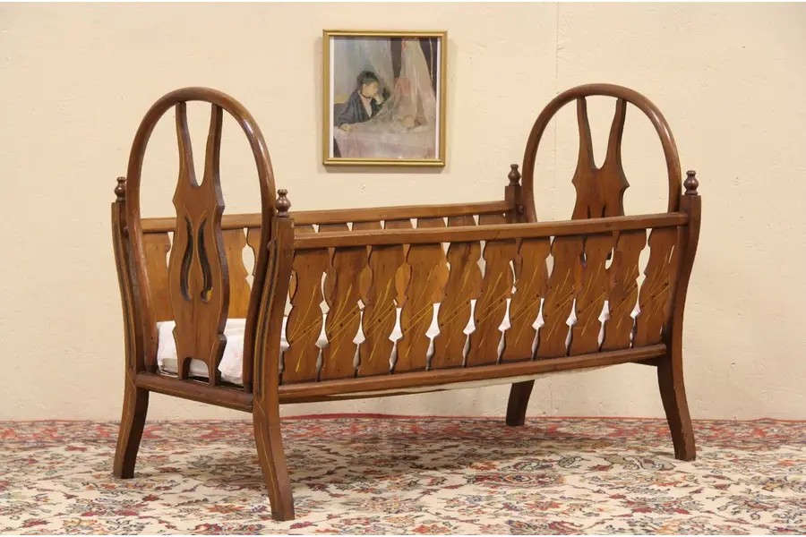 Photo of Victorian 1890 Antique Baby Bed or Crib