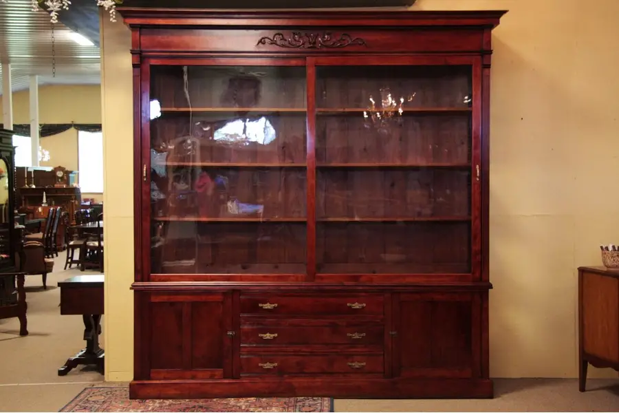 Photo of Victorian 8 1/2' Display Cabinet Sliding Glass Doors