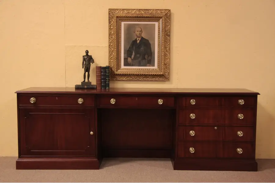 Photo of Kittinger Mahogany Desk or Credenza File Cabinet