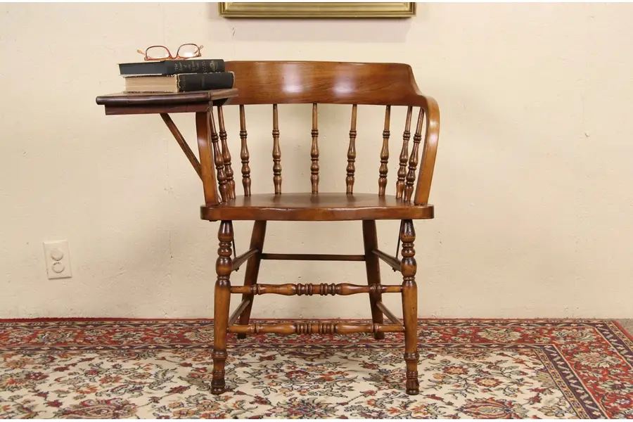 Photo of Firehouse Captain Chair & Desk Antique 1900 Combination