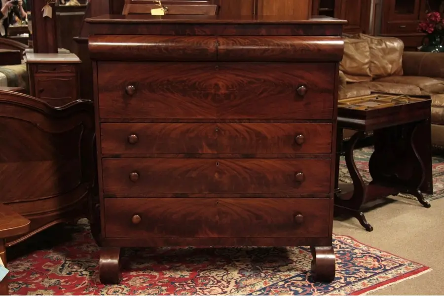 Photo of Empire Mahogany 1835 New England Chest or Dresser
