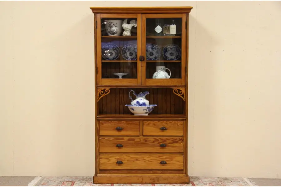 Photo of Country Pine Antique 1890 Pantry Cupboard