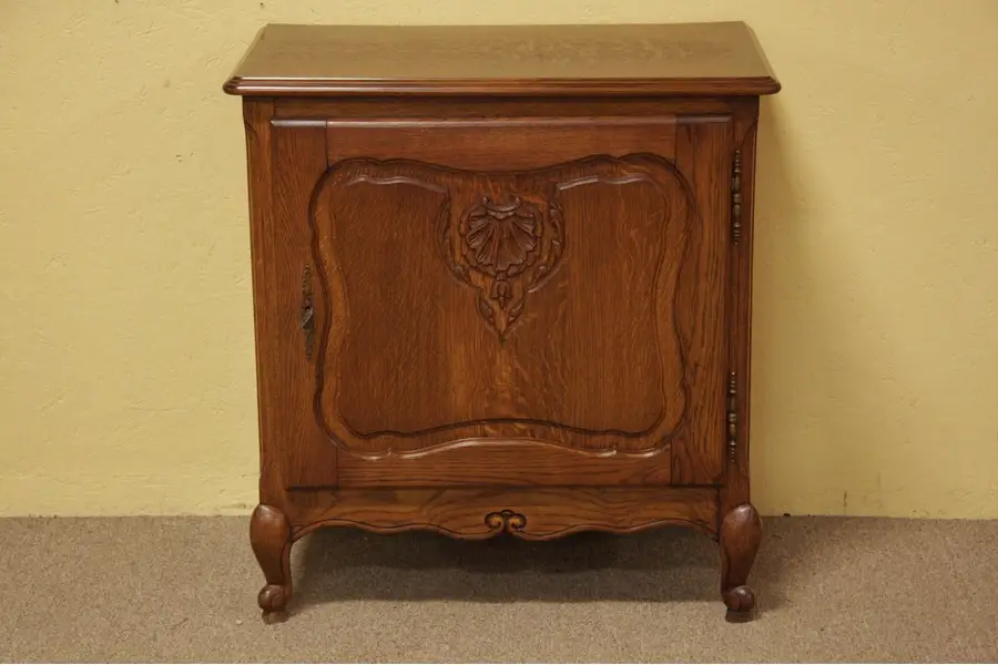 Photo of Country French Carved Oak Cabinet
