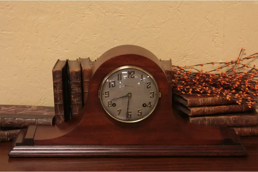 Photo of Waterbury Mahogany Antique Mantel Clock