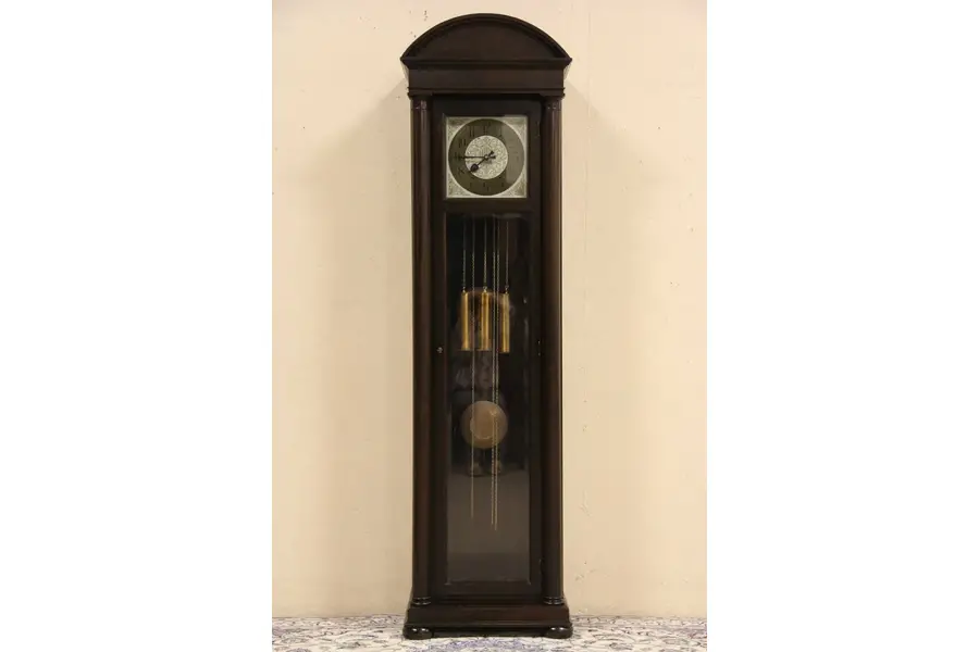 Photo of Gustav Becker 1920's German Tall Case Grandfather Clock, Westminster Chime