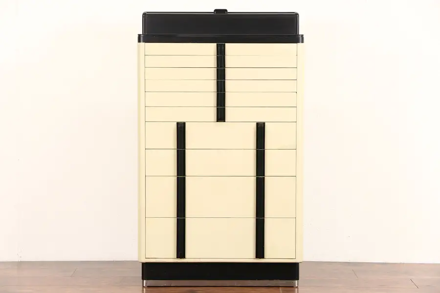 Photo of Art Deco 1930's Vintage Dental Cabinet, Dentist or Collector Cabinet