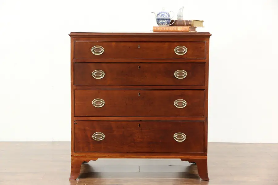 Photo of Walnut 1825 Federal Period Antique Linen Chest or Dresser