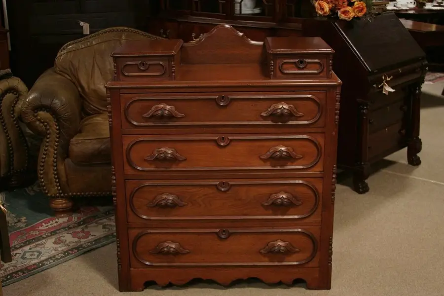 Photo of Victorian Antique 1870 Walnut Chest or Dresser