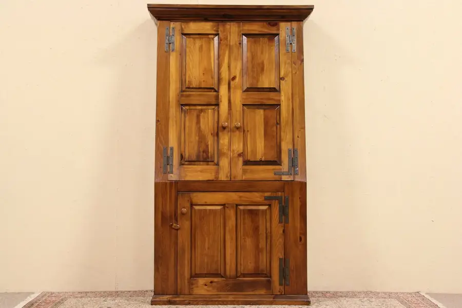 Photo of Country Pine Vintage Slant Front Cupboard