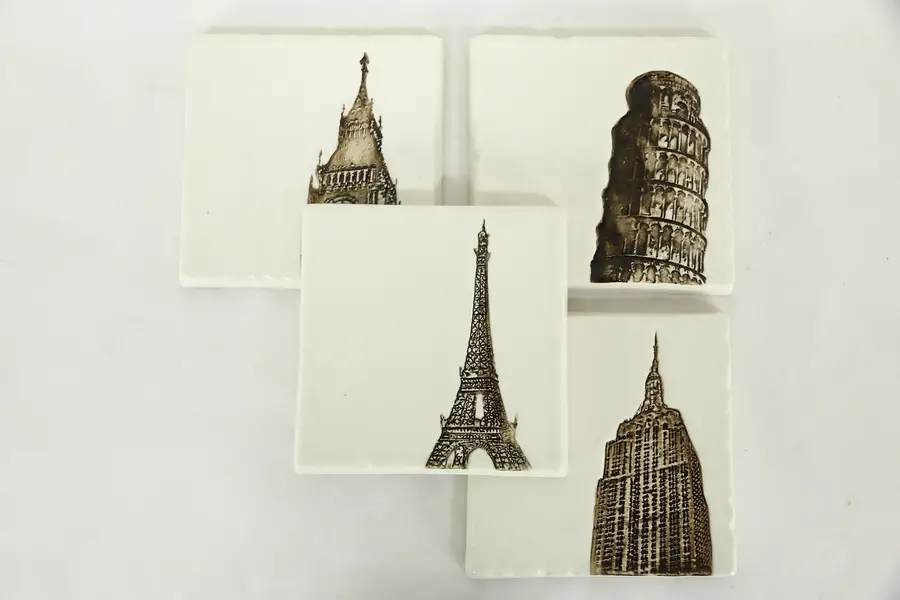 Photo of Architectural Landmark Set of 4 Coasters from Restoration Hardware, Boxed