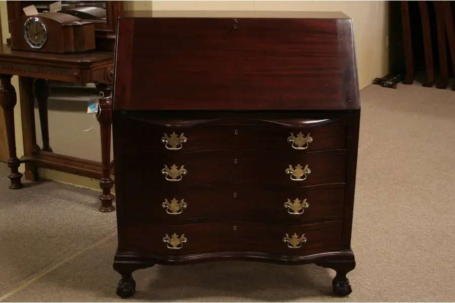 Photo of Georgian Chippendale Mahogany Secretary Desk