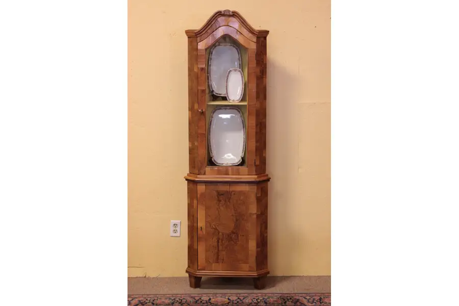 Photo of Biedermeier or Empire 1825 Corner Cabinet