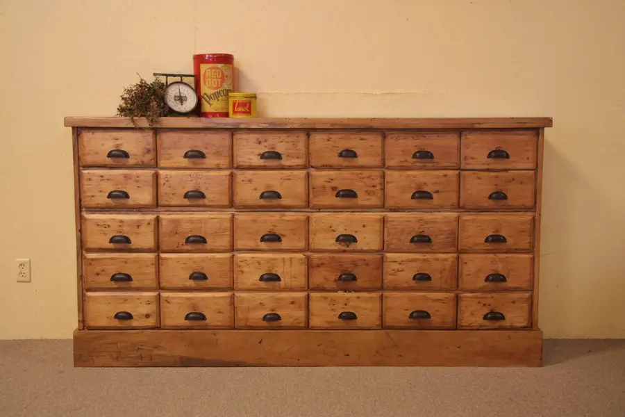 Photo of Country Pine Rustic 30 Drawer Cabinet