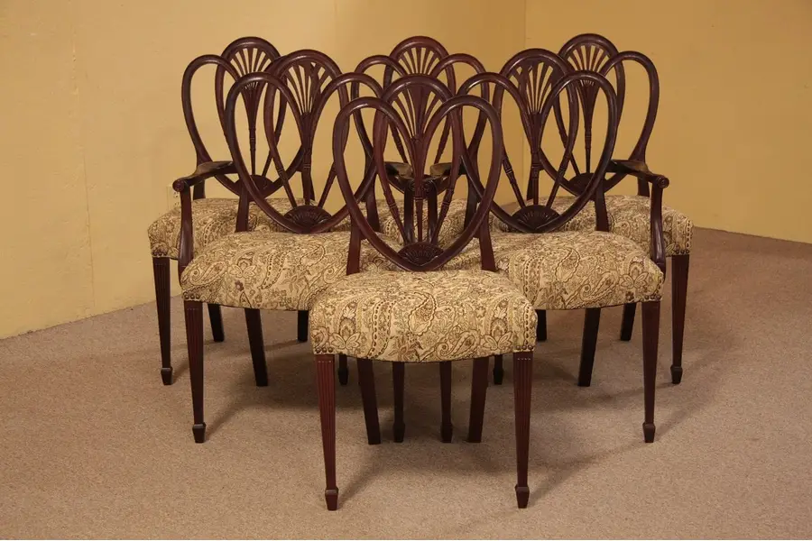 Photo of Set of 6 Sheraton Mahogany Dining Chairs