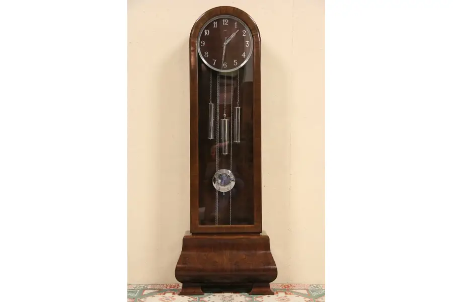 Photo of Art Deco 1930's Westminster Tall Case Grandfather Clock, Mauthe of Germany