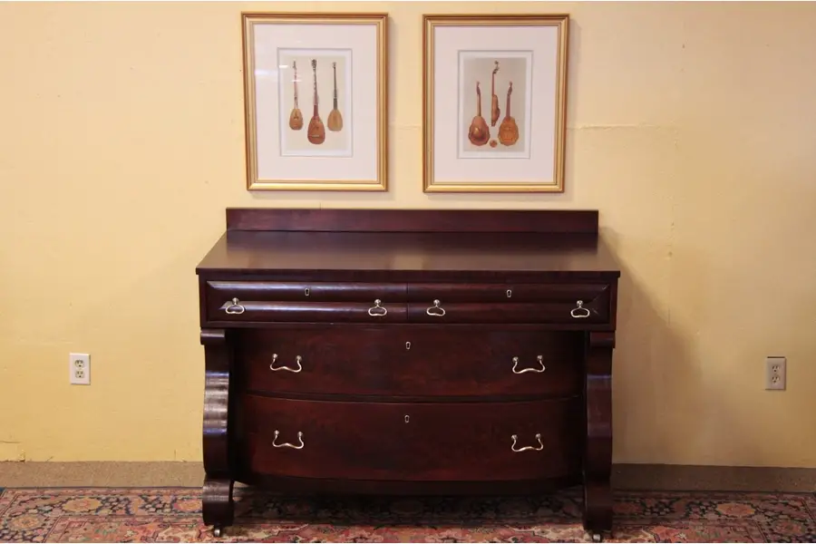 Photo of Empire Mahogany Curved Chest or Dresser