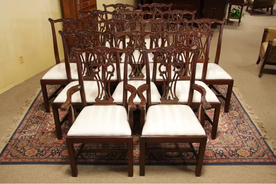 Photo of Set of 14 Chippendale Mahogany Dining Chairs