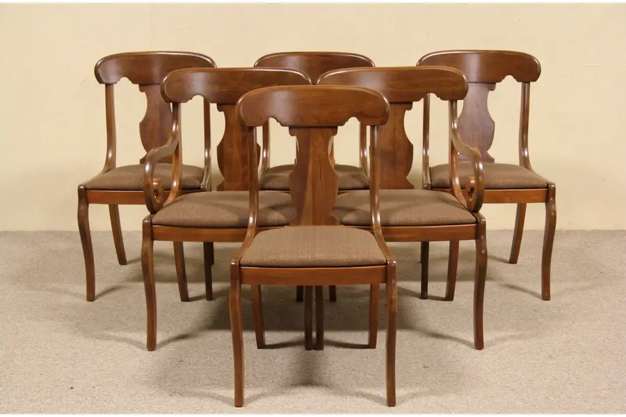 Photo of Set of 6 Empire Cherry 1940 Vintage Dining Chairs