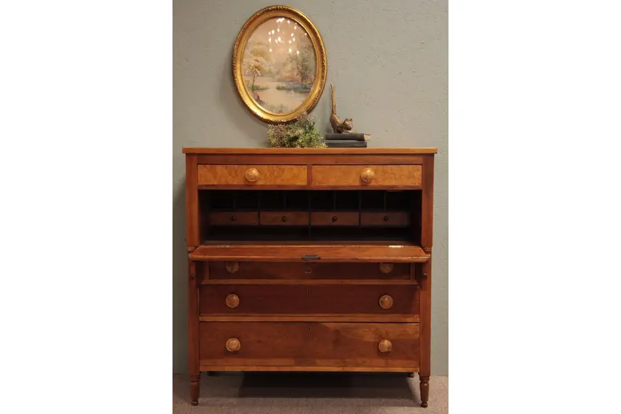 Photo of New England 1820's Cherry and Birdseye Butler's Desk