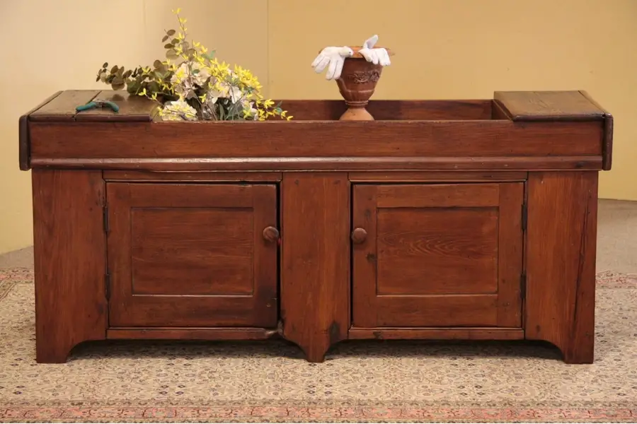 Photo of Primitive Antique Pine Dry Sink or Potting Bench