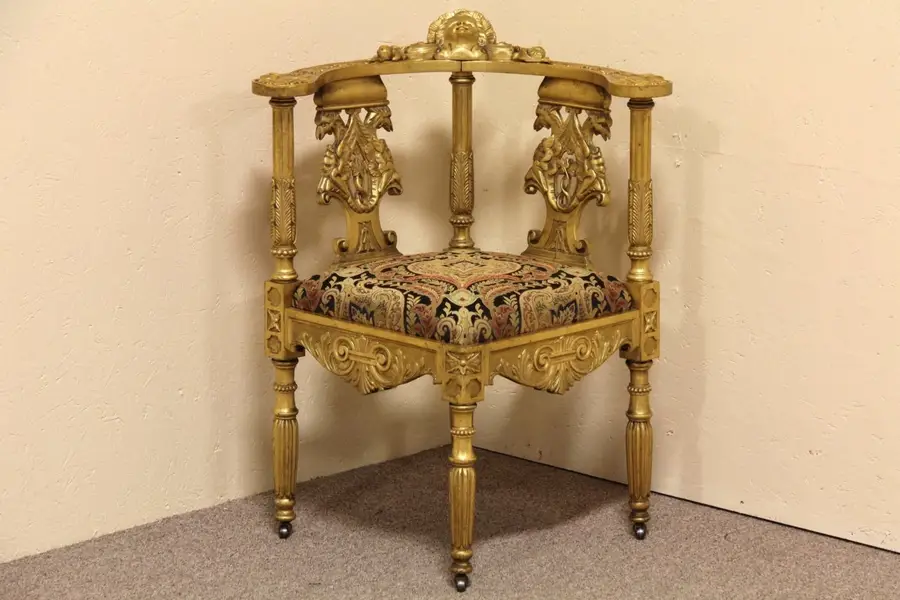 Photo of Victorian Gold Cherub Corner Chair