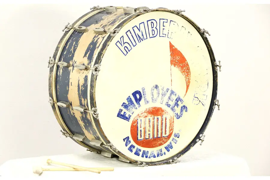 Photo of Kimberly Clark Band Vintage Marching Bass Drum, Slingerland of Chicago