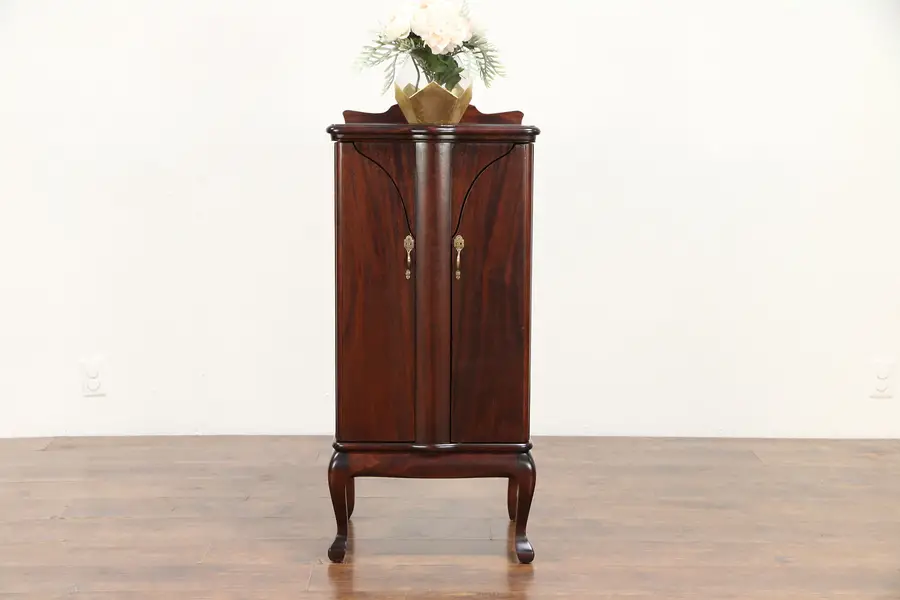 Photo of Mahogany Antique 1900 Music or Folio Cabinet, Magazine Rack