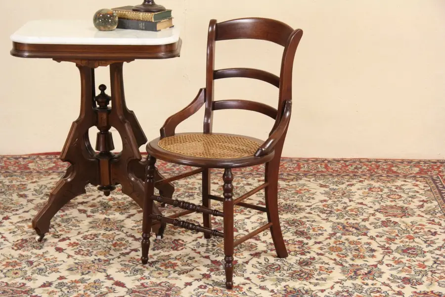 Photo of Victorian Maple 1880 Side or Dining Chair, New Cane Seat