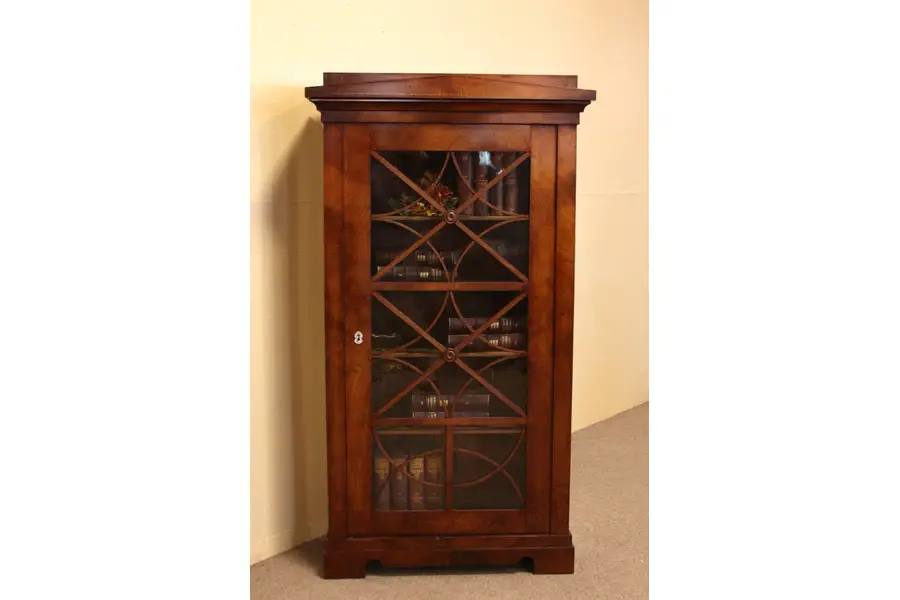 Photo of Biedermeier Empire 1835 Curio Cabinet or Bookcase