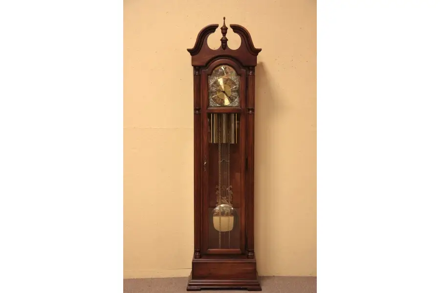 Photo of Howard Miller Cherry Tall Case Grandfather Clock