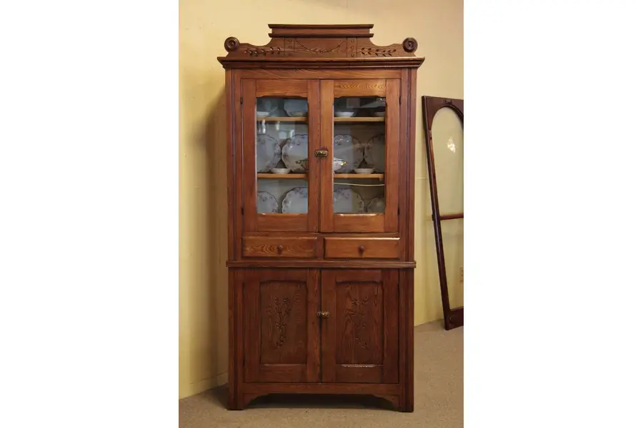 Photo of Victorian Eastlake Spoon Carved Cupboard or Pie Safe