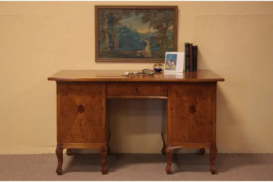Photo of Swedish Curly Birch & Marquetry Antique Desk