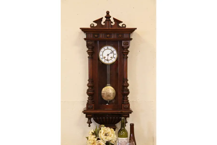 Photo of Vienna Regulator Antique Clock, Swan Pendulum