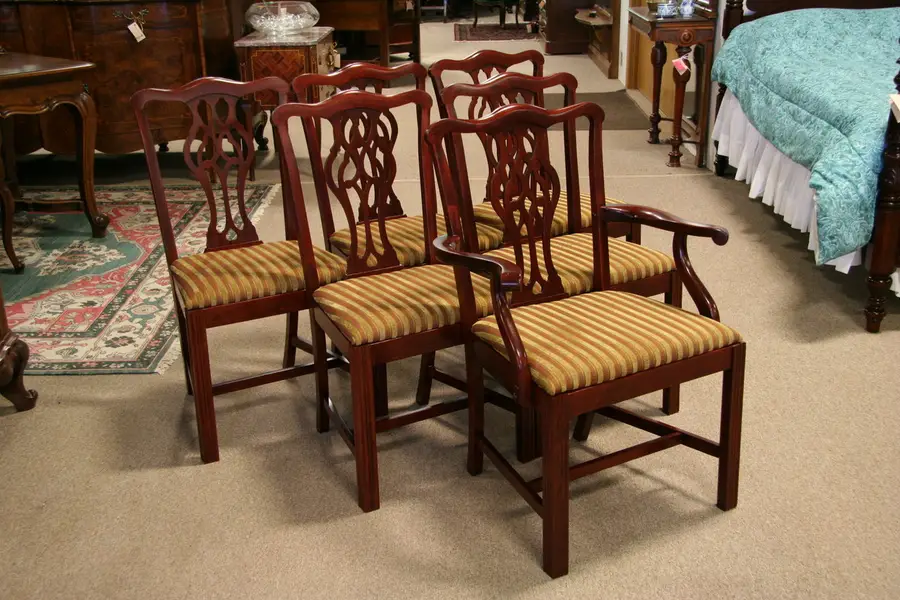 Photo of Set of 6 Georgian Chippendale Dining Chairs