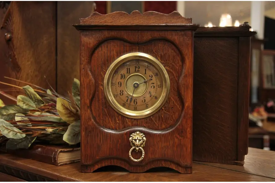 Photo of Victorian Oak Antique Musical Alarm Clock