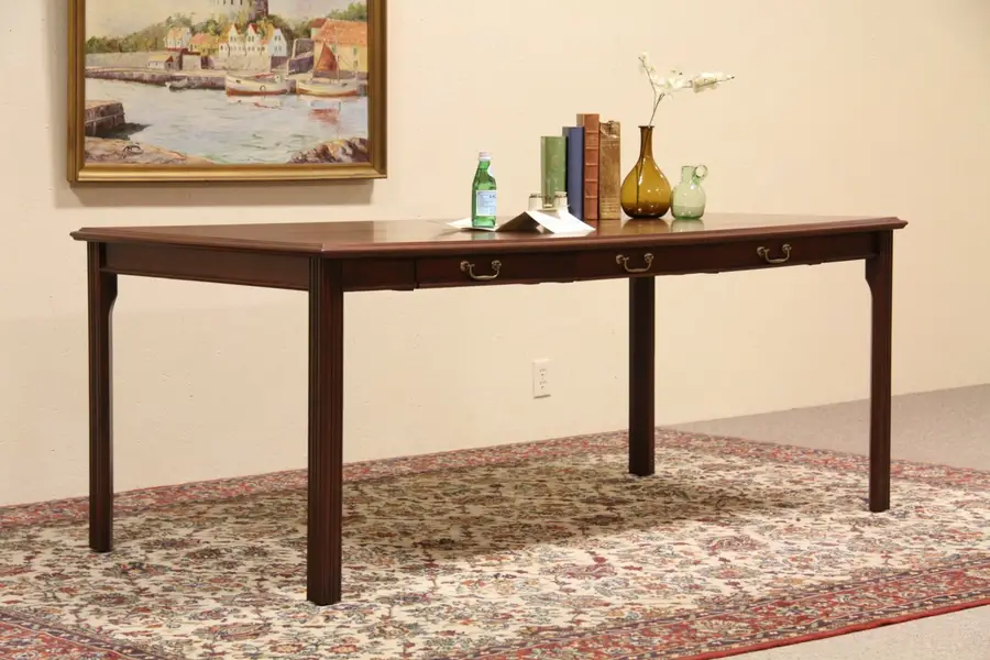 Photo of Alma Walnut Executive Writing Desk or Library Table
