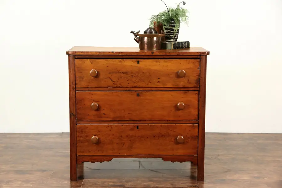 Photo of Country Pine Primitive Antique 1870 Chest or Dresser