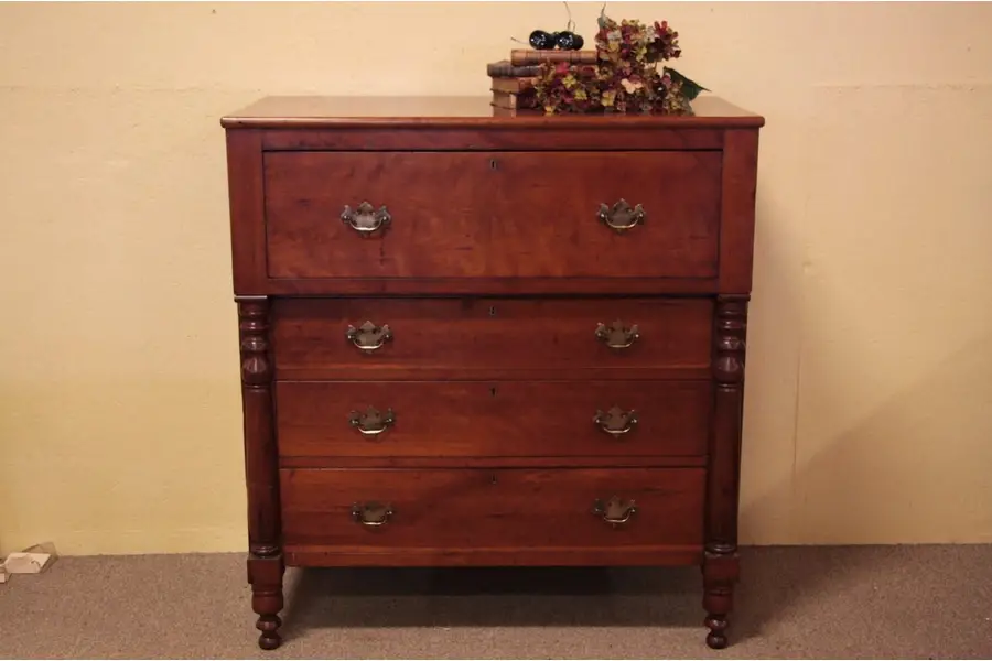Photo of New England Empire Cherry Chest Dresser 1830