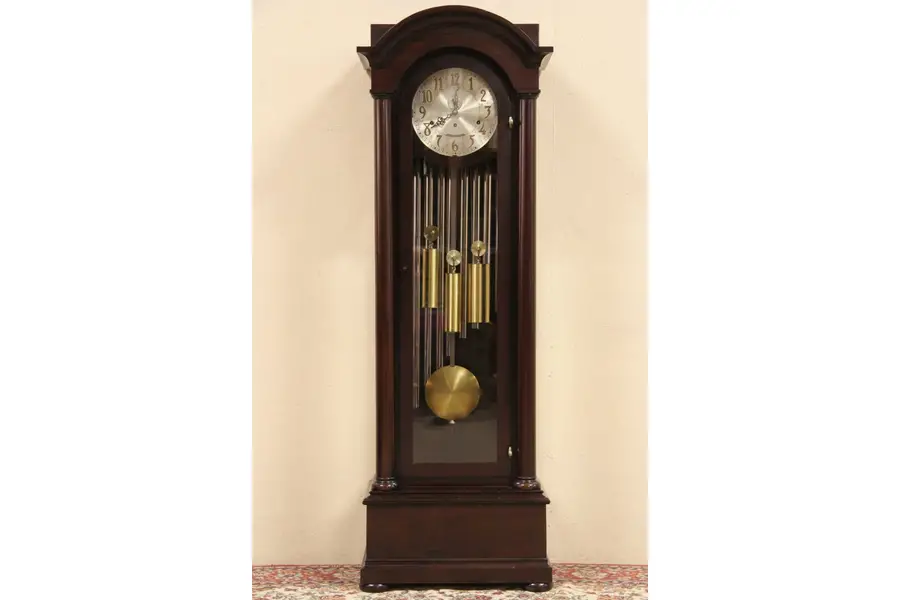 Photo of Jacques Tall Case 1910 Antique Grandfather Clock, 9 Tube Chime