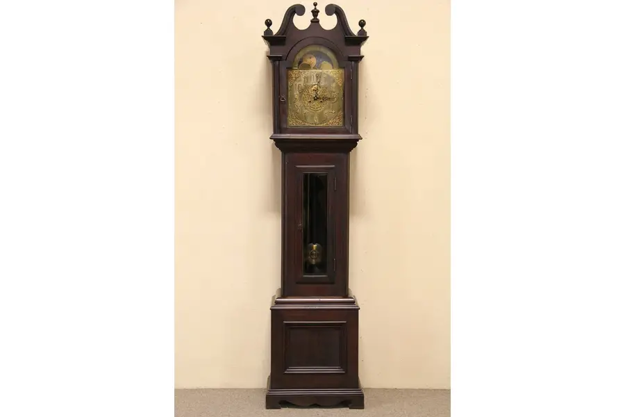 Photo of Grandfather Tall or Long Case 1910 Antique Clock, Tube Chime