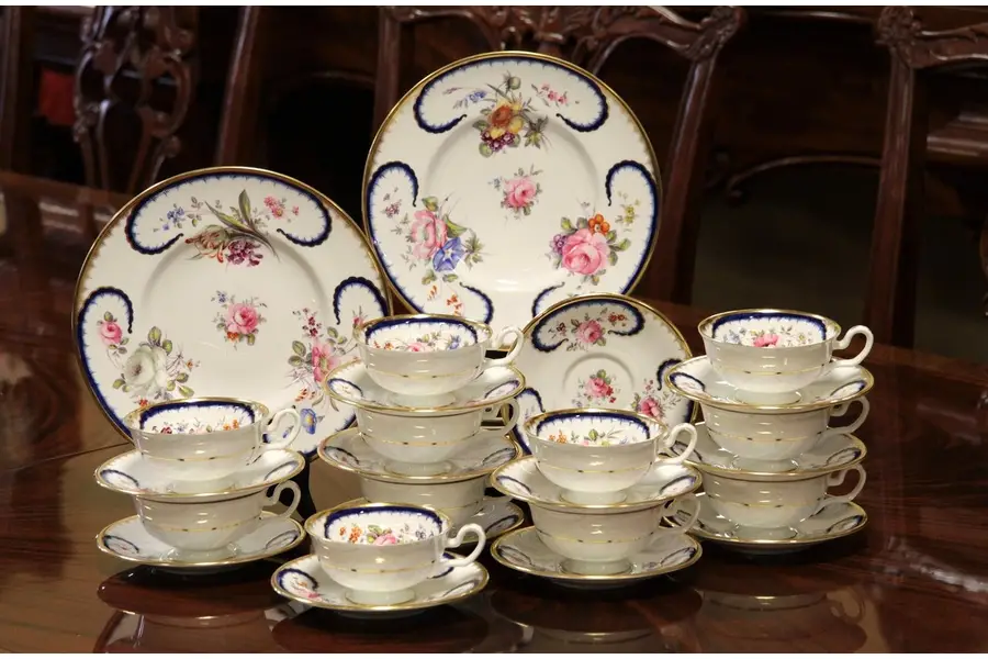 Photo of Royal Crown Derby Cobalt Blue & Flowers China