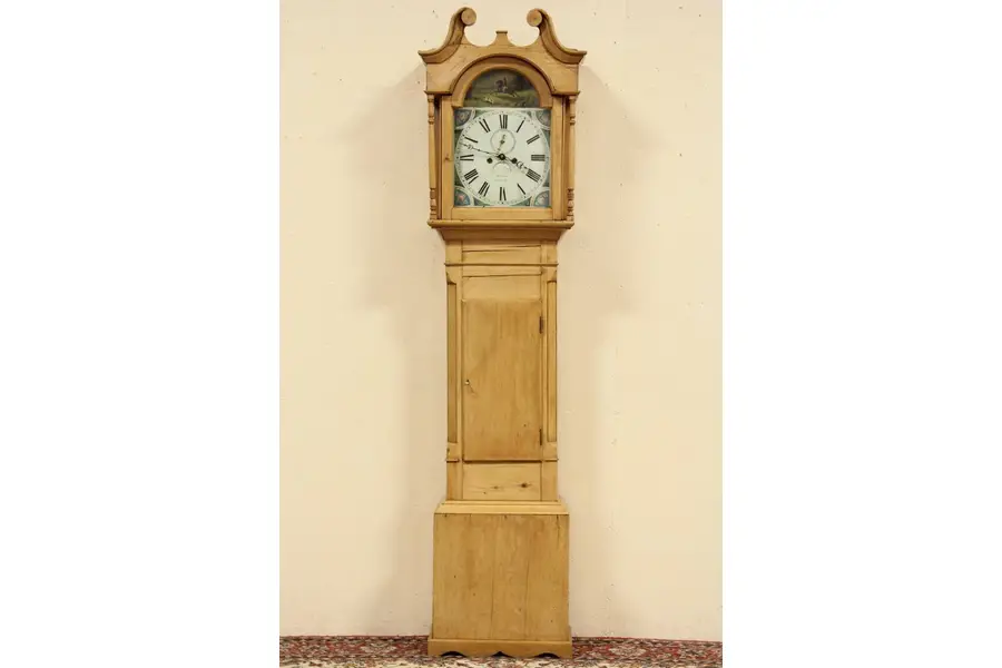 Photo of Georgian 1825 Country Pine Tall Case Grandfather Clock